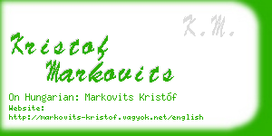 kristof markovits business card